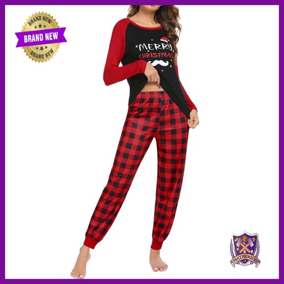 Women's Soft Long Sleeve Pajama Set Cozy Sleepwear Lounge Wear